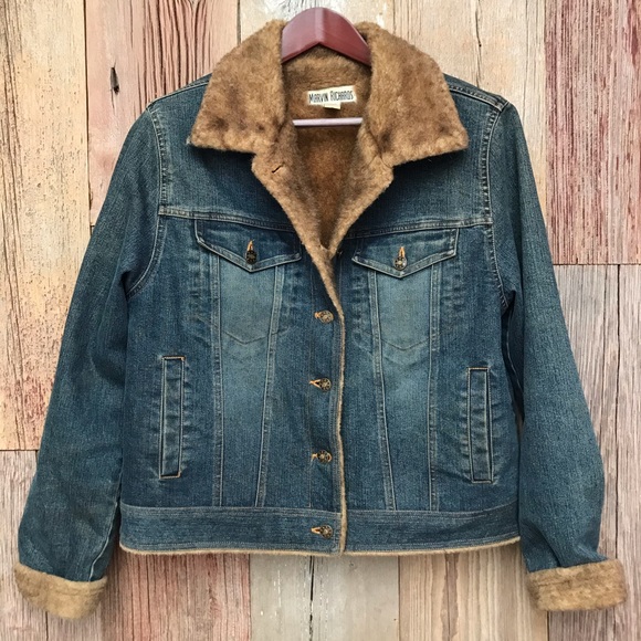 Marvin Richards Jackets & Blazers - Marvin Richards Faux Fur Jean Jacket L
